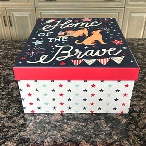 CELEBRATE IT PATRIOTIC THEMED MEDIUM DECORATIVE BOX NWT